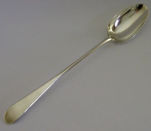 1785 Georgian Sterling Silver Incuse Duty Mark Basting Spoon Antique