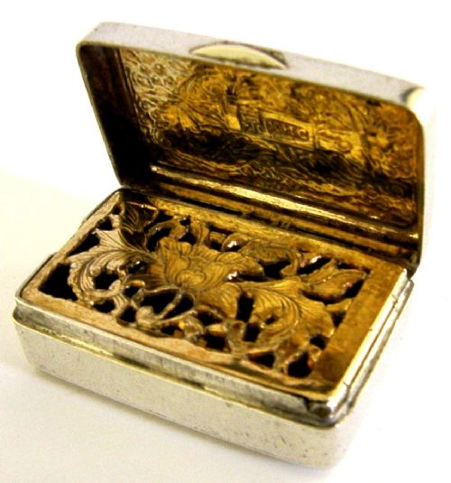 Very Rare Antique Chinese Export Sterling Silver Vinaigrette Box C1840
