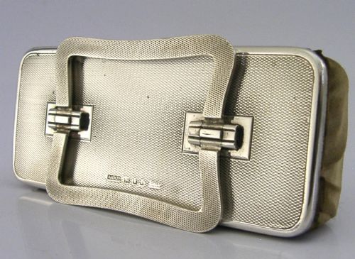 Huge 5 Inch Asprey Sterling Silver Campaign Buffer 1926 Antique Military