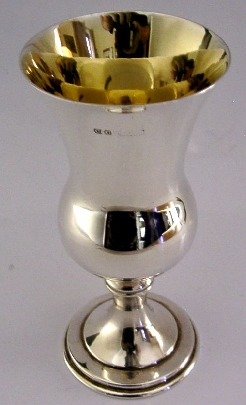 English Sterling Silver Wine Goblet Chalice Cup 1967 Barware 98g