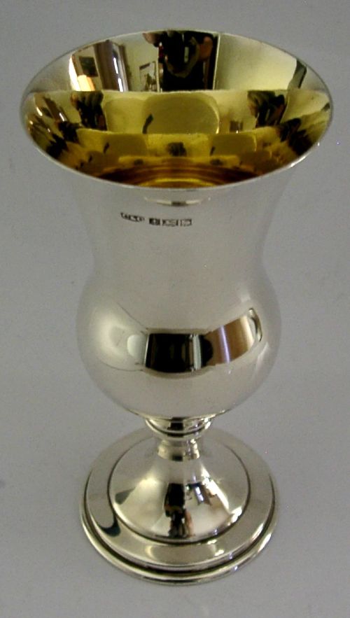 English Sterling Silver Wine Goblet Chalice Cup 1967 Barware 100g