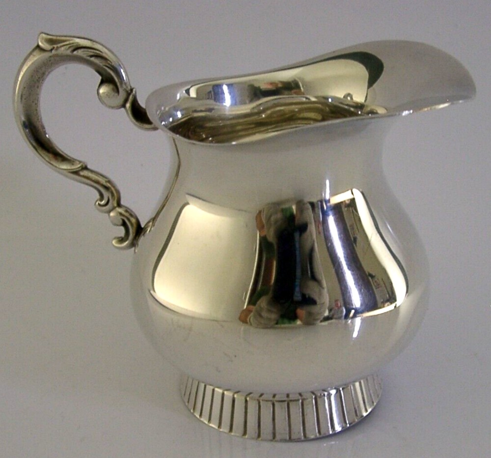 MID CENTURY SCANDI NOWRWEGIAN SOLID SILVER CREAM JUG c1950s NORWAY 90g