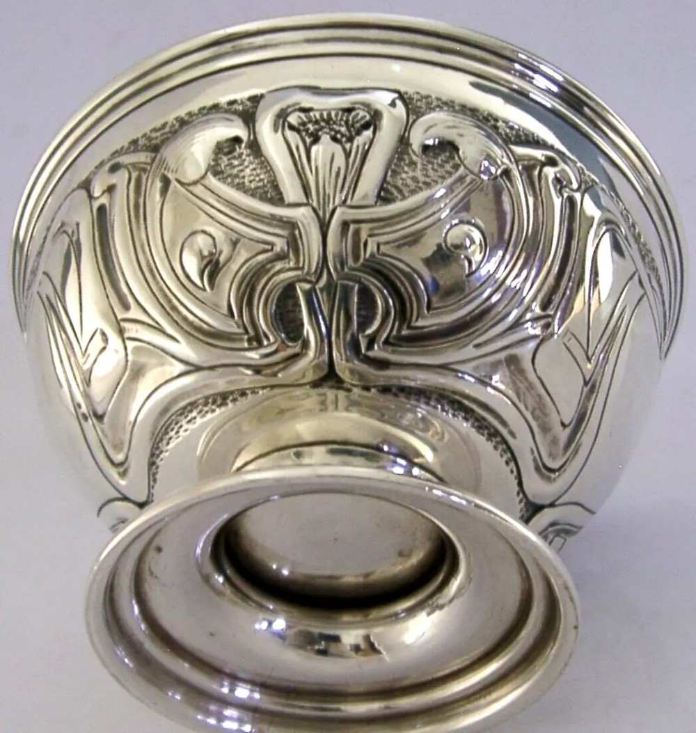STUNNING ENGLISH SOLID STERLING SILVER ART NOUVEAU BOWL 1904 ANTIQUE 128g