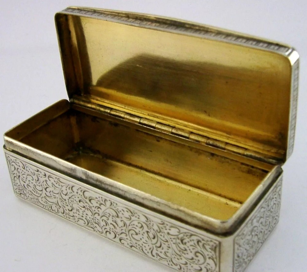 STUNNING AUSTRIAN SOLID SILVER SNUFF BOX 1858 SUPERB ANTIQUE 100g