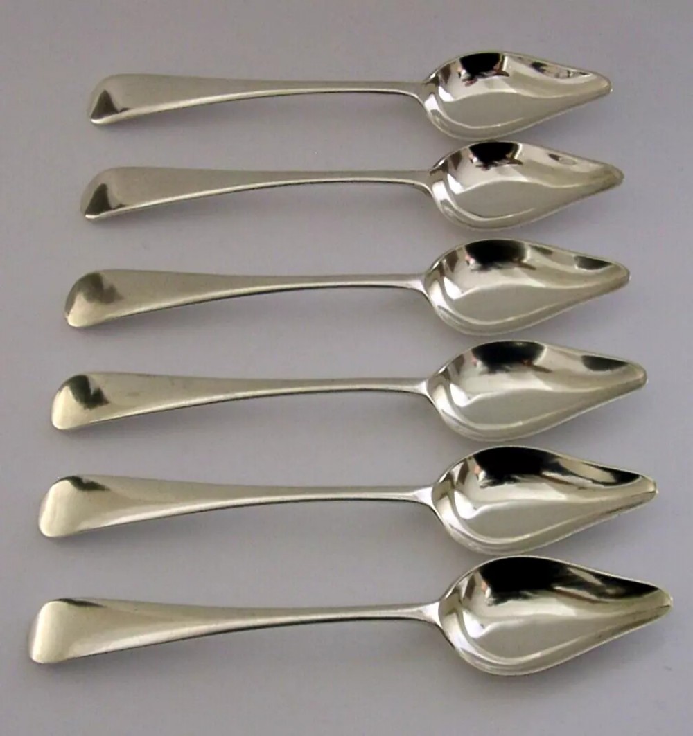 SIX HEAVY 164g STERLING SILVER ART DECO GRAPEFRUIT CITRUS SPOONS 1927