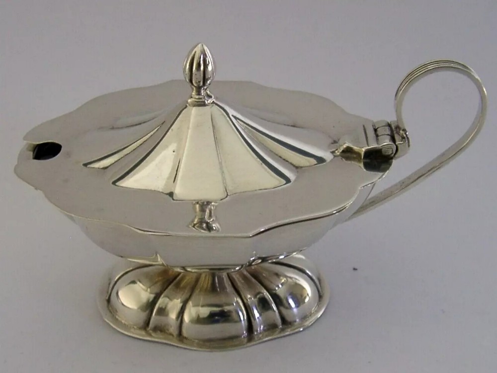 CHESTER ART NOUVEAU EDWARDIAN STERLING SILVER MUSTARD POT 1907 ANTIQUE 3.5 inch