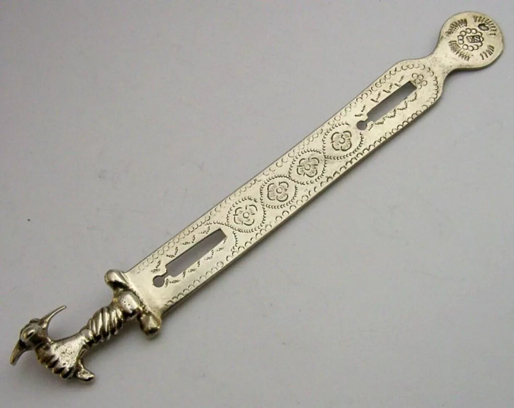 RARE SOLID SILVER SEWING WEAVING LACE TOOL? 19th CENTURY ANTIQUE NEEDLEWORK