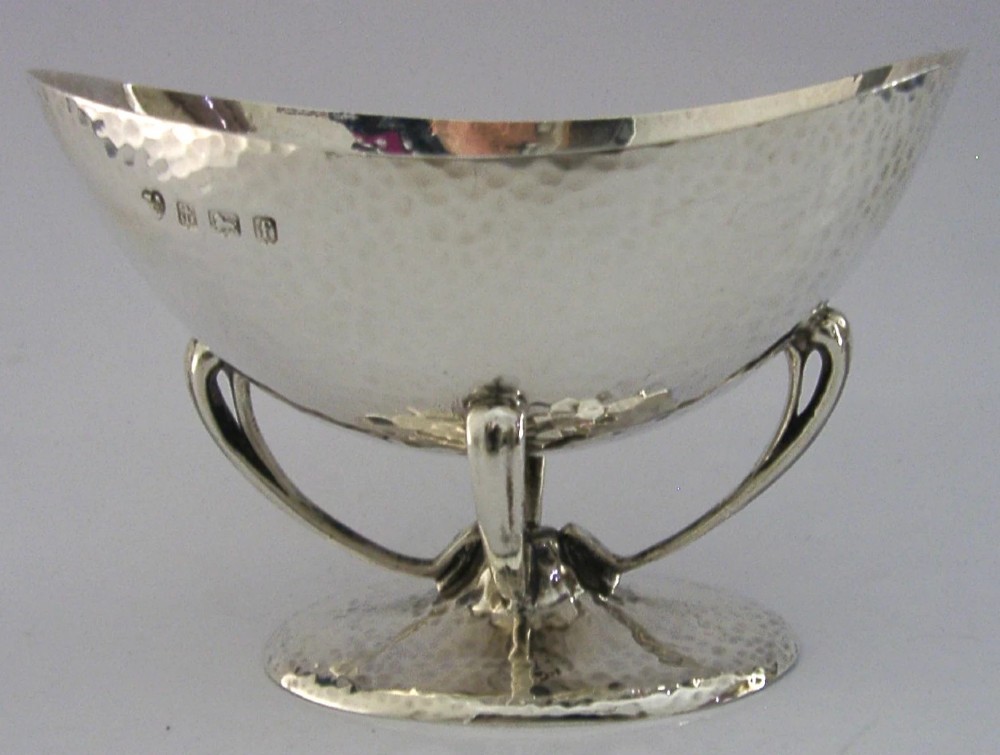 STUNNING ENGLISH STERLING SILVER ARTS & CRAFTS DISH BOWL 1905 ANTIQUE 146g
