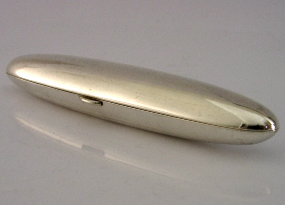 JAPANESE 950 STERLING SILVER SINGLE CIGAR TUBE HOLDER CASE BOX c1920 ANTIQUE View VI