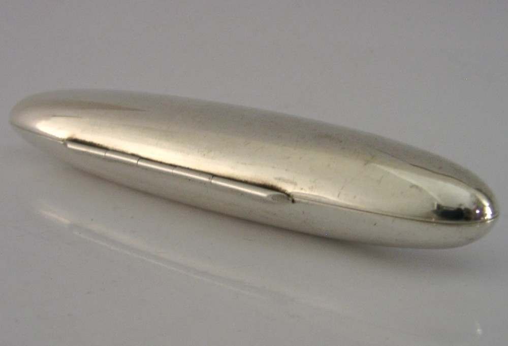 JAPANESE 950 STERLING SILVER SINGLE CIGAR TUBE HOLDER CASE BOX c1920 ANTIQUE View VII
