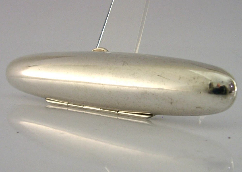 JAPANESE 950 STERLING SILVER SINGLE CIGAR TUBE HOLDER CASE BOX c1920 ANTIQUE View VIII