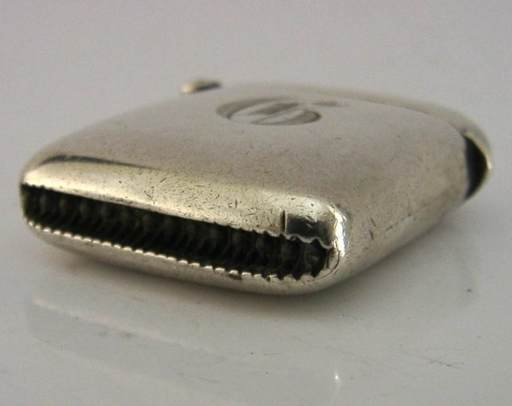 ENGLISH VICTORIAN SOLID STERLING SILVER 'G' VESTA MATCH CASE 1899 ANTIQUE View VIII