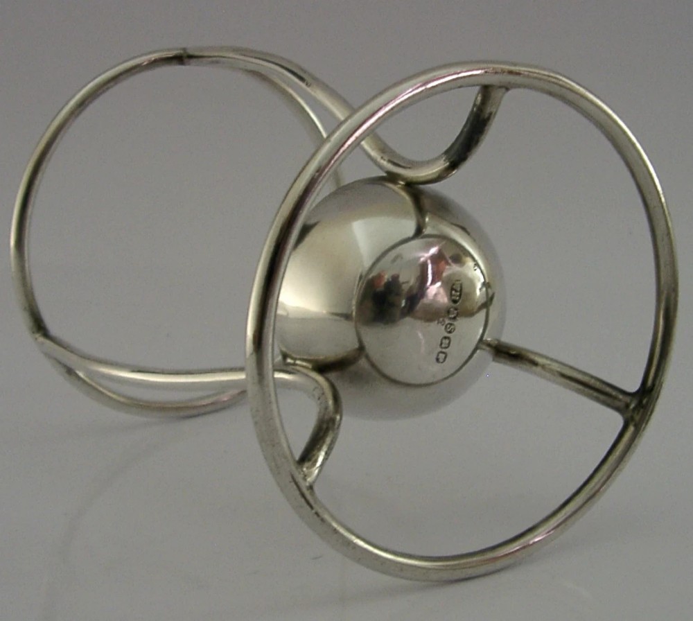 SILVER PLATED ENGLISH HAMILTON OLD BOTTLE STAND c1900 ANTIQUE BARWARE View IV