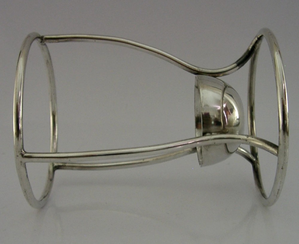SILVER PLATED ENGLISH HAMILTON OLD BOTTLE STAND c1900 ANTIQUE BARWARE View V