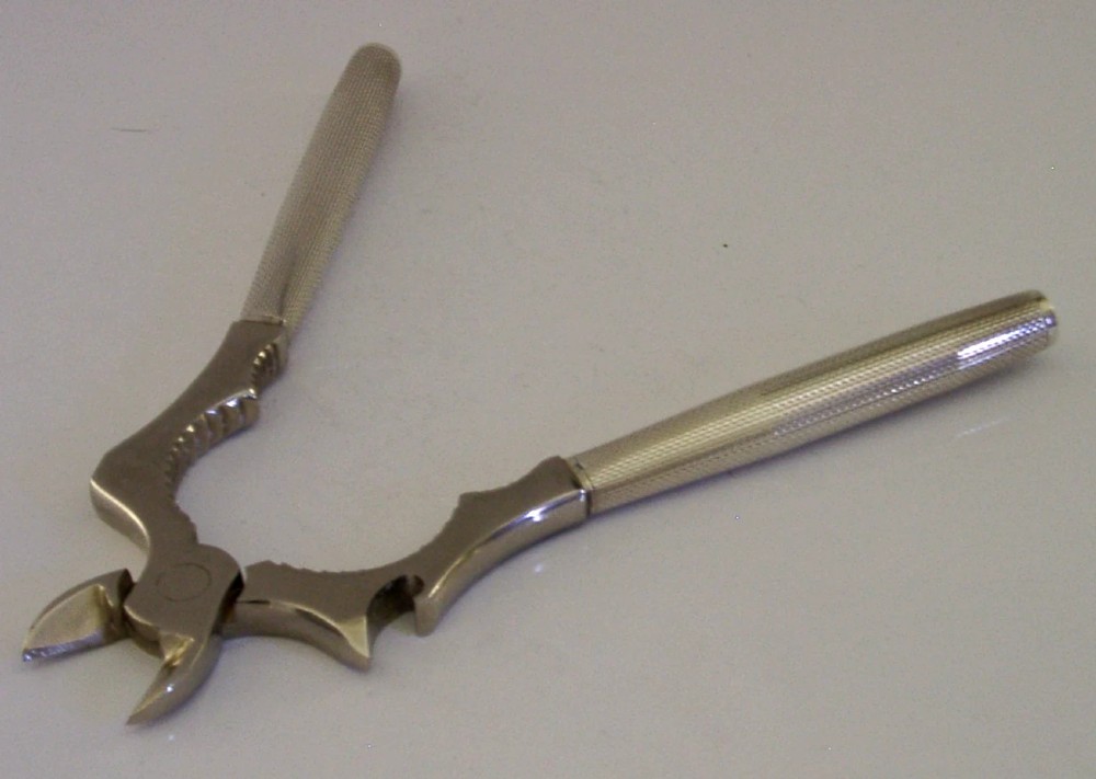 SUPERB STERLING SILVER HANDLED BAR CHAMPAGNE BOTTLE OPENING GRIPS c1960 View VII