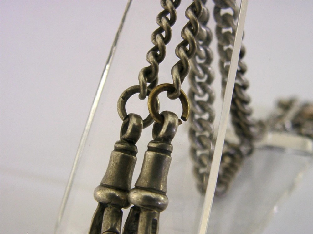 ENGLISH 42g SOLID STERLING SILVER WATCH CHAIN & FOB 1899 & 1905 ANTIQUE View IX
