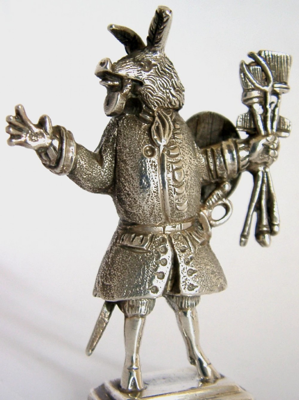 RARE 68g ENGLISH SOLID CAST STERLING SILVER TRUSTY SERVANT FIGURE 1898 ANTIQUE View III