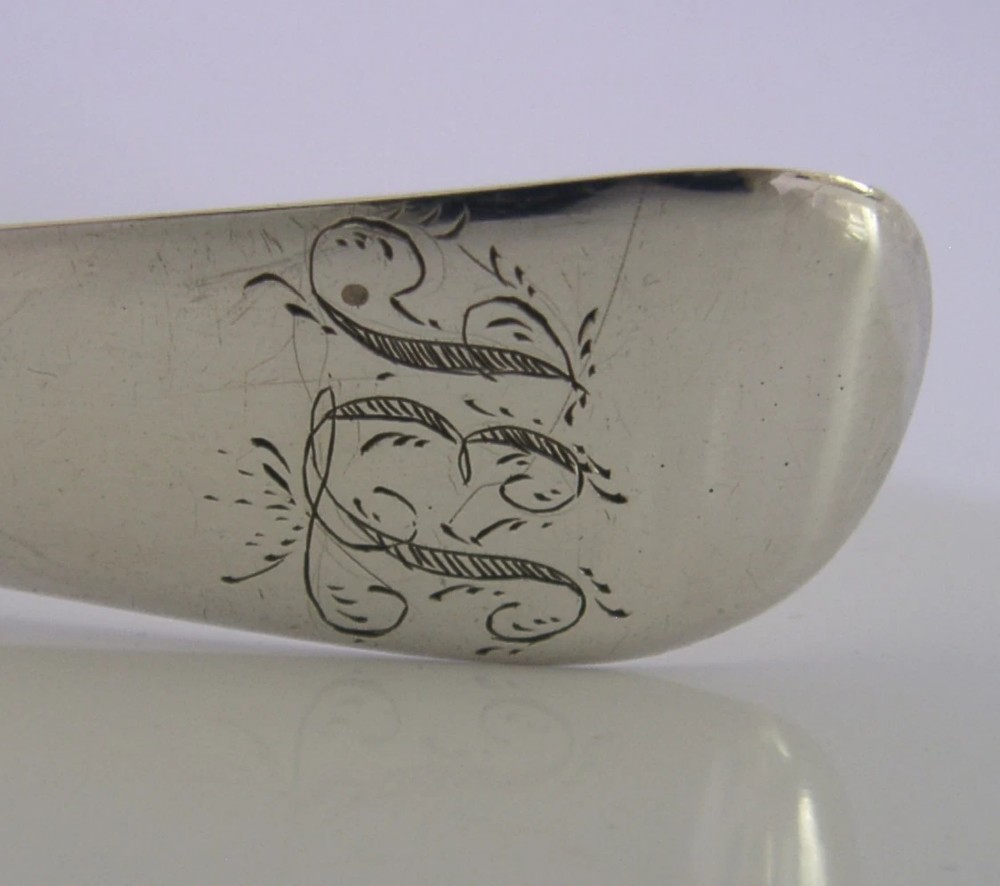 RARE HUGE 11+ inch ENGLISH GEORGIAN STERLING SILVER SERVING FORK 1776 ANTIQUE View VII