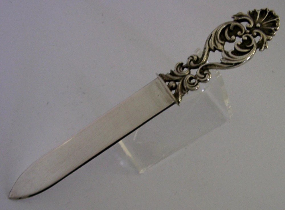 HEAVY 56g ITALIAN 800 SILVER LETER ENVELOPE OPENER c1950 ITALY
