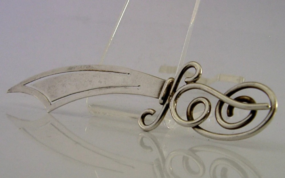 CHARLES HORNER ENGLISH STERLING SILVER BOOKMARK PAGE MARKER CHESTER 1904 View V