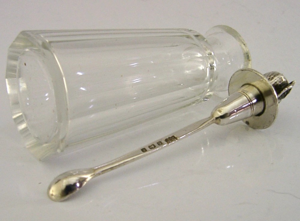 RARE STERLING SILVER DEVIL CAYENNE PEPPER POT & SPOON 1906 ANTIQUE View IV