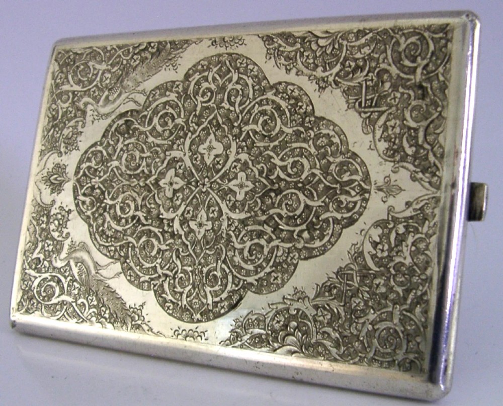 ANTIQUE TURKISH SOLID SILVER CIGARETTE CASE c1920 155g