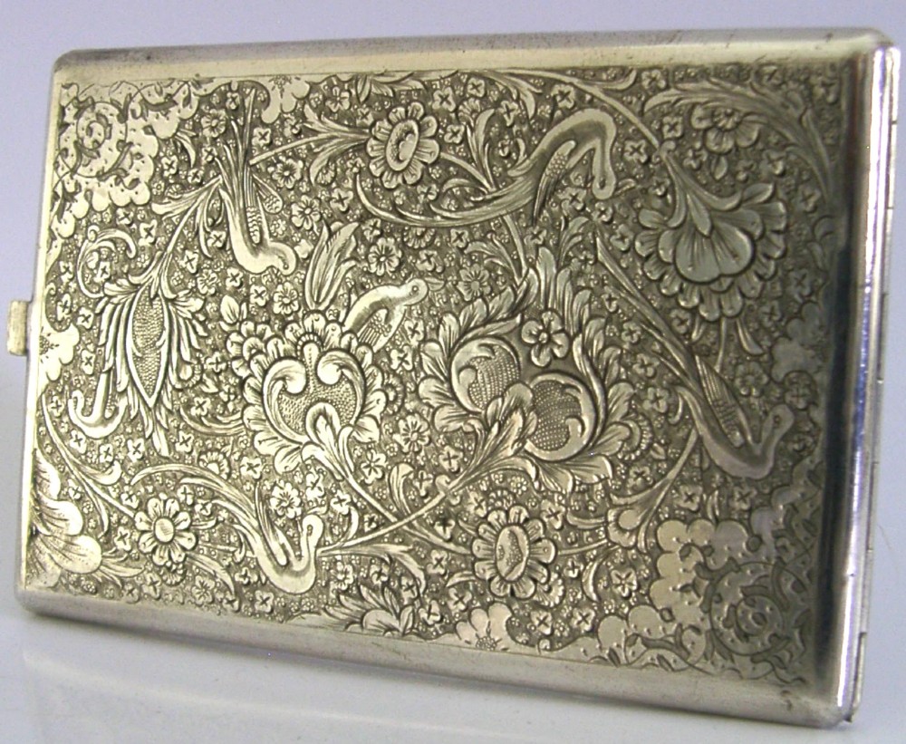 ANTIQUE TURKISH SOLID SILVER CIGARETTE CASE c1920 155g View III