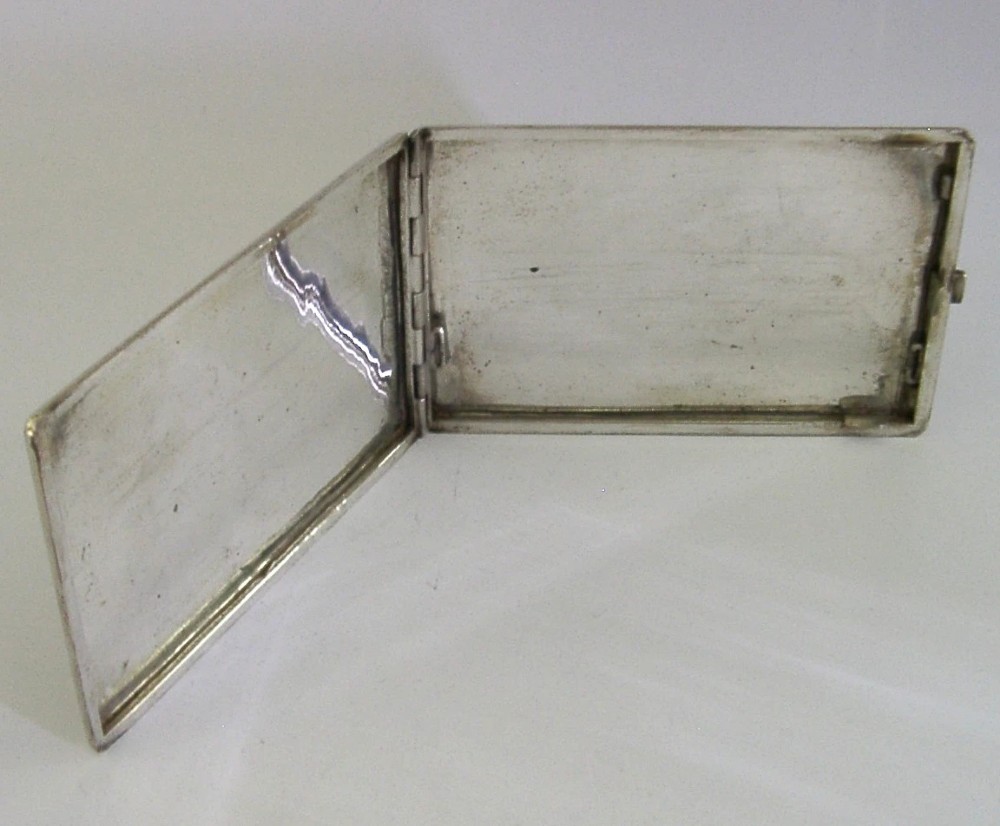 ANTIQUE TURKISH SOLID SILVER CIGARETTE CASE c1920 155g View V