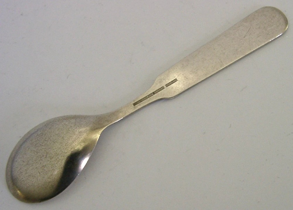 STERLING SILVER DAVID ANDERSEN NORWAY CHILDS SPOON RABBIT, FOX, BEAR c1940 View V