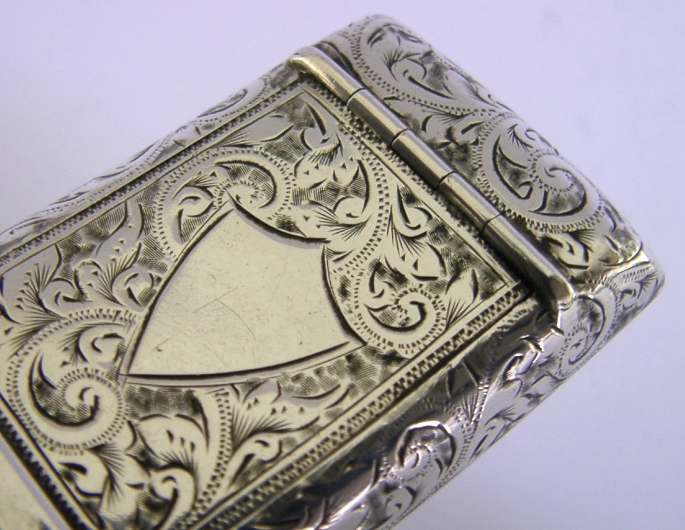 BEAUTIFUL ENGLISH STERLING SILVER SNUFF BOX 1895 ANTIQUE View III