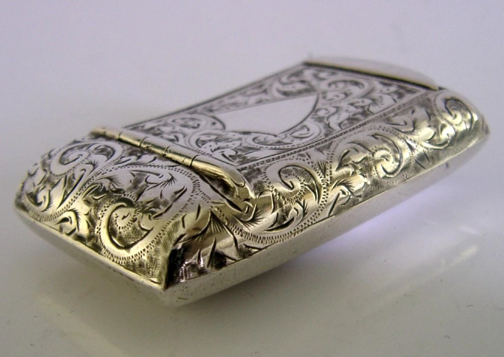 BEAUTIFUL ENGLISH STERLING SILVER SNUFF BOX 1895 ANTIQUE View VII