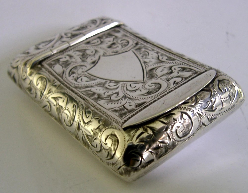 BEAUTIFUL ENGLISH STERLING SILVER SNUFF BOX 1895 ANTIQUE View VIII