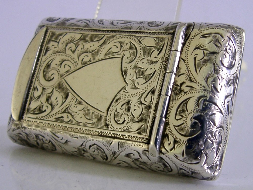 BEAUTIFUL ENGLISH STERLING SILVER SNUFF BOX 1895 ANTIQUE View X