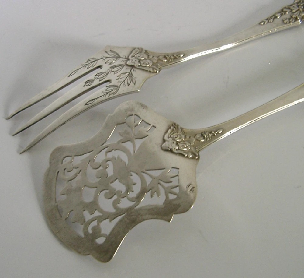 PRETTY FRENCH STERLING SILVER HORS D'OEUVRE SERVERS c1900 ANTIQUE PARIS View VI