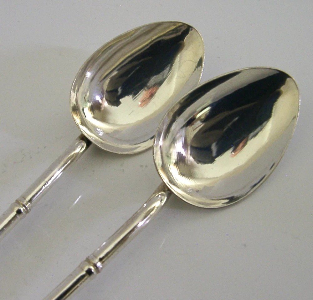 TWO STERLING SILVER COCKTAIL STRAWS MAKING MIXER BARWARE c1960 View V