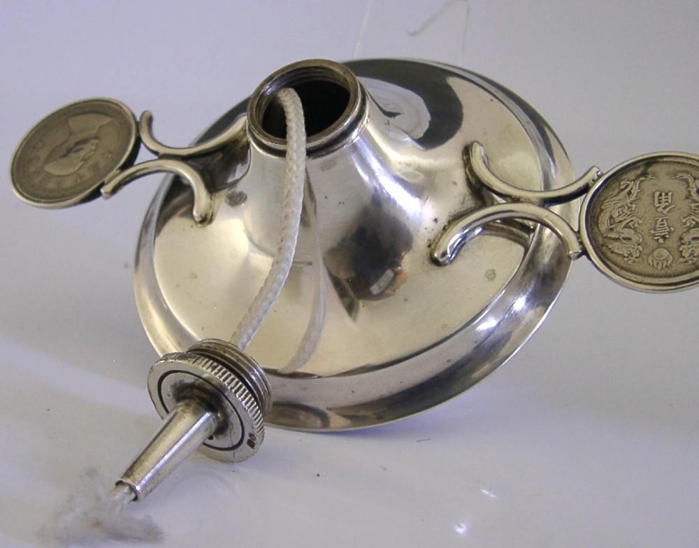 RARE ENGLISH STERLING SILVER CHINESE COINS CIGAR LIGHTER 1936 ANTIQUE 80g View IV