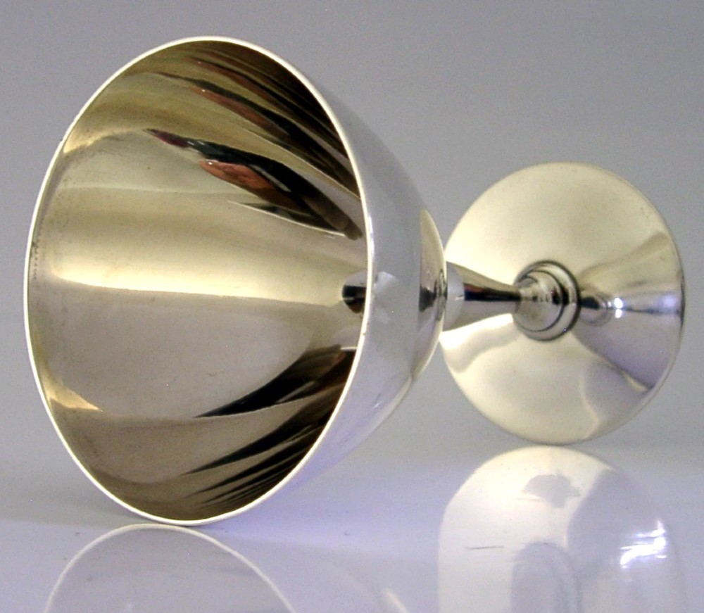 TIFFANY & Co STERLING SILVER COCKTAIL GLASS CUP GOBLET c1920 DECO 120g ANTIQUE View II