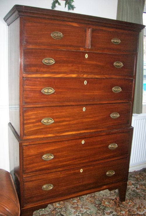 19th Century Mahogany Chest on Chest Tall Boy