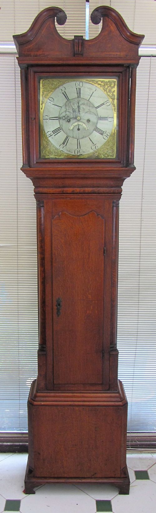Rare & Interesting George III Pollard Oak 8 Day Longcase with Inside Count Wheel - William Watson - C.1770