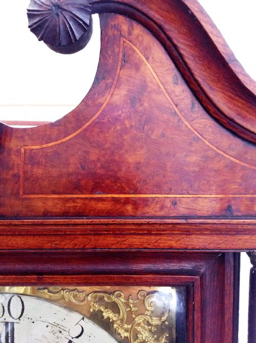 fig 1. RARE & INTERESTING GEORGE III POLLARD OAK 8 DAY LONGCASE WITH INSIDE COUNT WHEEL - WILLIAM WATSON - c.1770