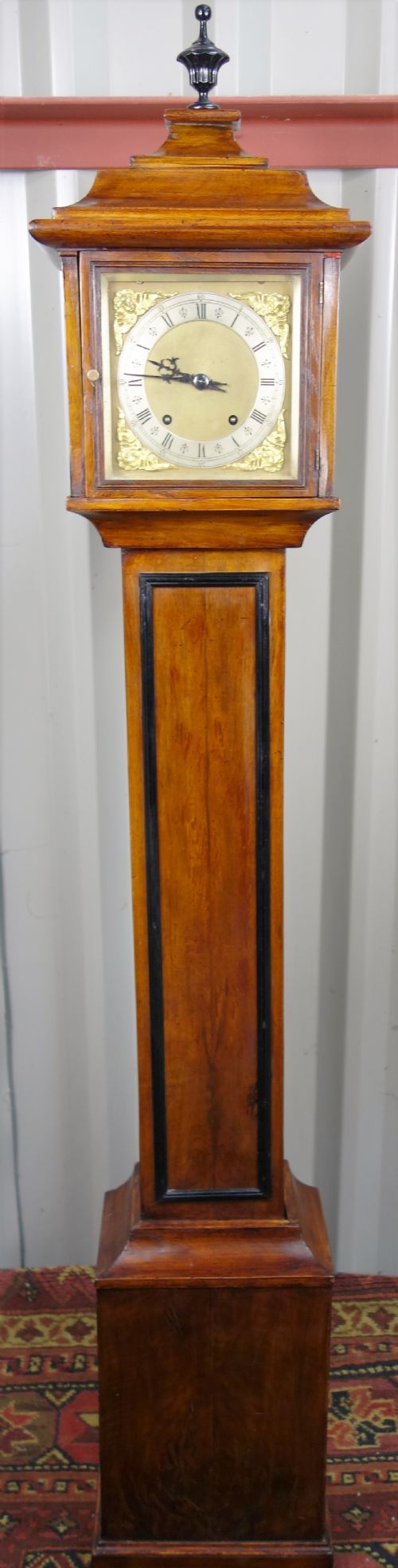 Late 19th C. Walnut Grandmother or Miniature Grandfather/long Case (Longcase) Clock - Quality Winterhalder & Hoffmeier Quarter Striking"ting Tang" Movement and 2 Gongs