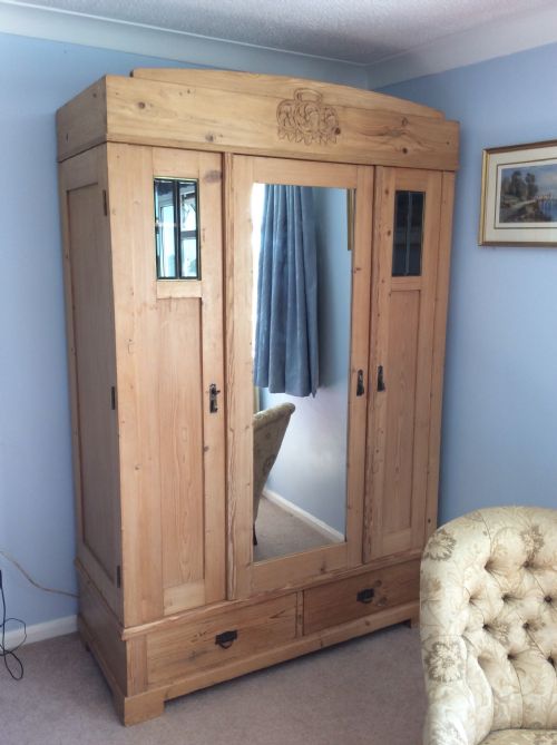 Antique Solid Pine Wardrobe