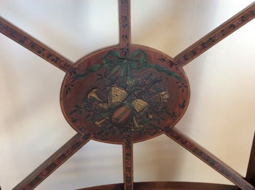 GEORGIAN ELBOW CHAIR WITH MUSIC AND FLORAL PAINTED DECORATION - ADDITIONAL PHOTO 6