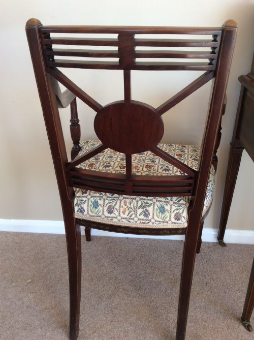 GEORGIAN ELBOW CHAIR WITH MUSIC AND FLORAL PAINTED DECORATION - ADDITIONAL PHOTO 8