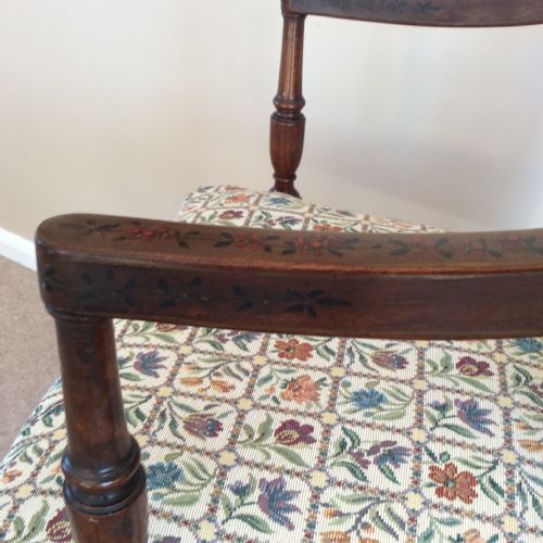GEORGIAN ELBOW CHAIR WITH MUSIC AND FLORAL PAINTED DECORATION - ADDITIONAL PHOTO 11