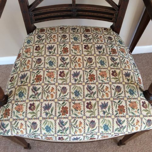 GEORGIAN ELBOW CHAIR WITH MUSIC AND FLORAL PAINTED DECORATION - ADDITIONAL PHOTO 12