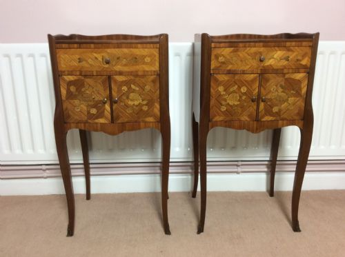 Good Pair of French Marquetry Bedside Cabinets