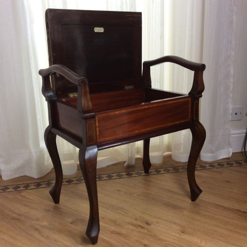EDWARDIAN MAHOGANY PIANO STOOL - ADDITIONAL PHOTO 4