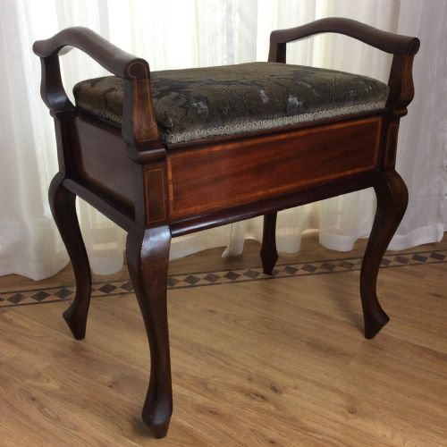 EDWARDIAN MAHOGANY PIANO STOOL - ADDITIONAL PHOTO 6