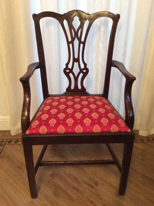 19thc Georgian Mahogany Elbow/ Open Arm Chair /Armchair Label Spillman & Co